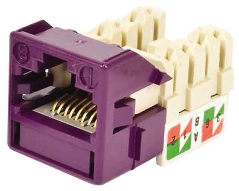 1-Port Mod Jack 8W8P 110 T568A/B CAT6 IP5, Violet