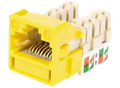 1-Port Mod Jack 8W8P 110 T568A/B CAT6 IP5, Yellow