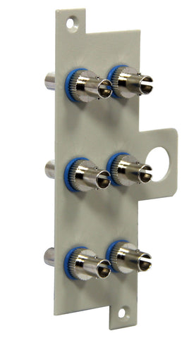 WIC Connector Panel with 6 ST Single Mode Adapters Installed