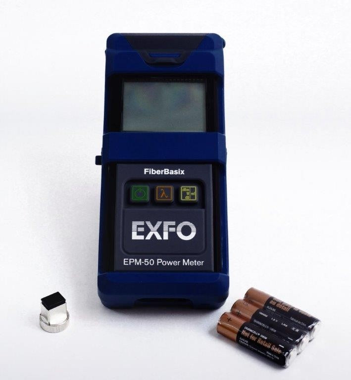 EXFO FiberBasix 50 Power Meter with InGaAs Detector, Rubber Boot FC Adapter