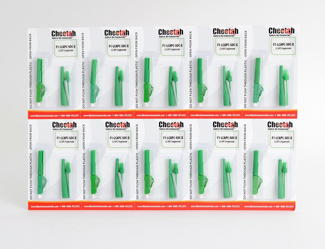 Cheetah LC/APC Single Mode Splice-On Connector 900μm Green - Blister Pk of 10