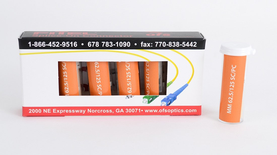 OFS FITEL SC 62.5µm OM1 Multimode Splice-On Connector, 900µm, Box of 6 pcs