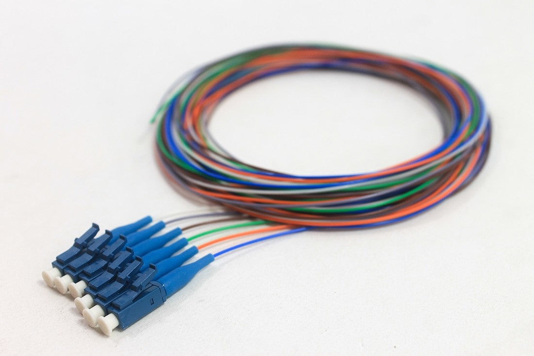 9/125/900µm Singlemode LC/UPC Color Coded Pigtails, 3 Meters (6pcs/pack)