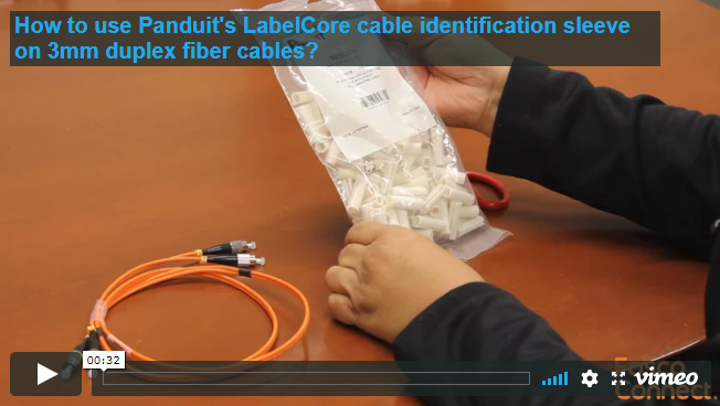 How to use Panduit's LabelCore cable identification sleeve on 3mm duplex fiber cables?