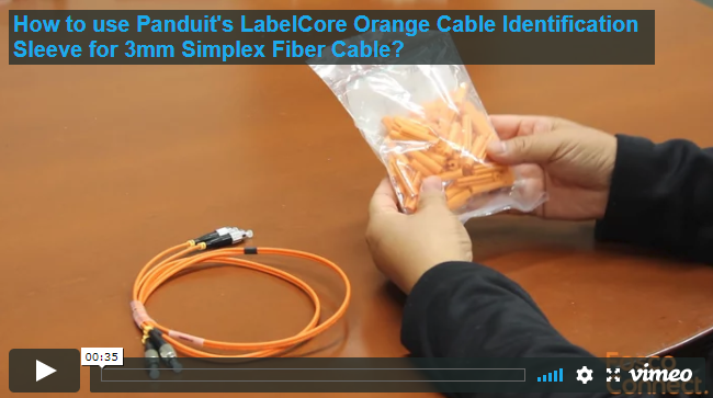 How to use Panduit's LabelCore Orange Cable Identification Sleeve for 3mm Simplex Fiber Cable?