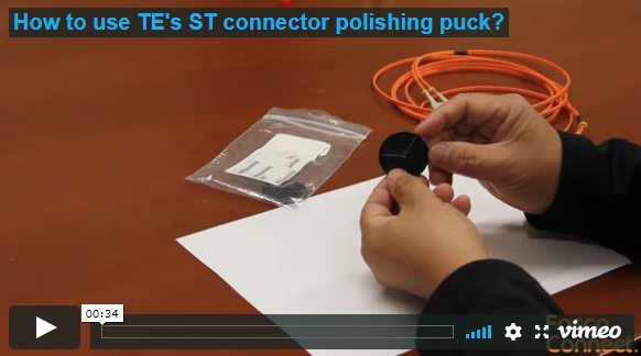 How to use TE Connectivity's ST connector polishing puck?