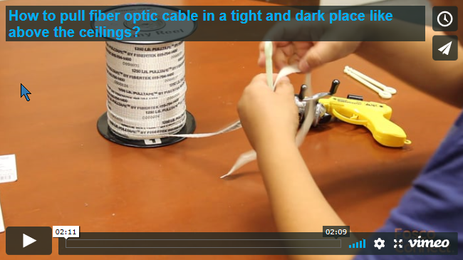 How to pull fiber optic cable in a tight and dark place using Greenlee's CableCaster pulling tool?