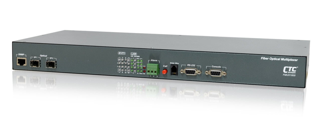 Up to 16 T1/E1 capacity Fiber Multiplexers