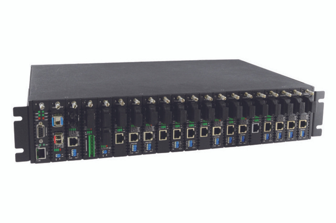 FRM220 in-band/web managed series fiber chassis