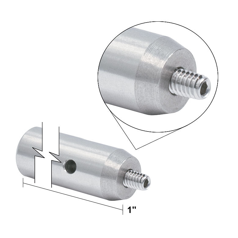 T-TR1 - Ø1/2" Optical Post, SS, 8-32 Setscrew, 1/4"-20 Tap, L = 1"