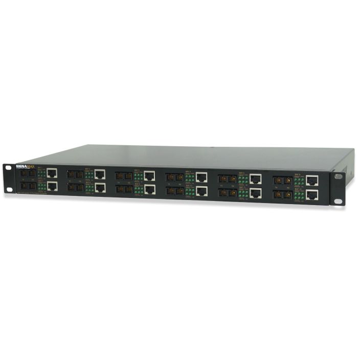 Signamax 12-Channel 10/100 Base T/TX to 100 Base FX Media Converter SC Multimode