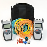 Two-Piece Test Kit: E-Series Power Meter with SM/MM Light Source (850/1300/1310/1550nm) & Reference Cords/Adapters