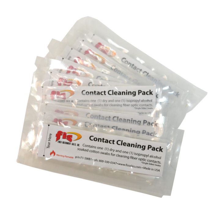Cleaning Swabs Contact Clean Pack Single Sided Swabs 1-dry and 1-wet 10-Pack