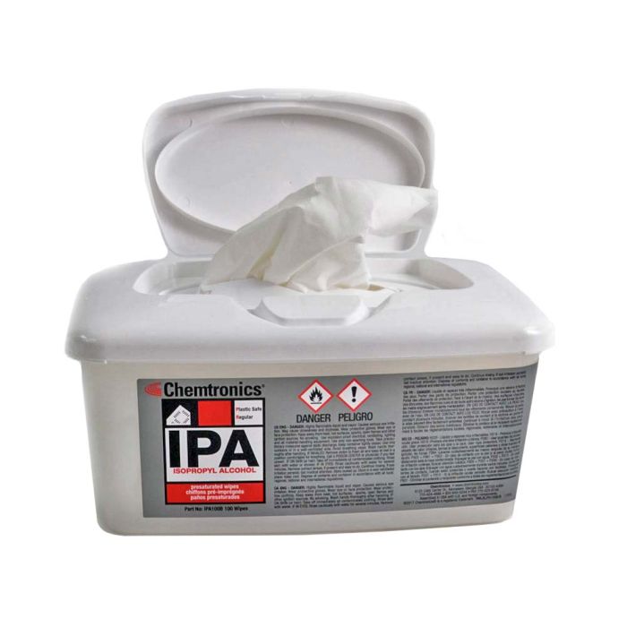 ITW Chemtronics IPA Presaturated Wipes - 70% IPA - 100/box