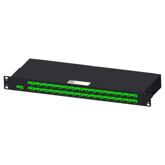 1X64 PLC Splitter,19’’ 1RU Rackmount package with LC/APC Connectors ...