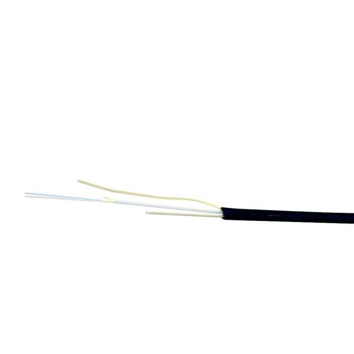 Flat Drop Cable, 12 Fiber, Singlemode, Dry, G.657.A1, Polyethylene, Black, Toneable (24 AWG) (per meter)