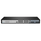 FS-S3260-16T4FP, 16-Port Gigabit Ethernet L2+ PoE+ Switch, 16 x PoE+ Ports @250W, with 2 x 1Gb SFP Uplinks and 2 x Combo SFP Ports, Support IEEE 802.3af/at