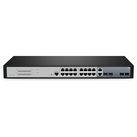 FS-S3260-16T4FP, 16-Port Gigabit Ethernet L2+ PoE+ Switch, 16 x PoE+ Ports @250W, with 2 x 1Gb SFP Uplinks and 2 x Combo SFP Ports, Support IEEE 802.3af/at