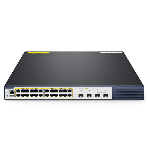 FS-S3410-24TS-P, 24-Port Gigabit Ethernet L2+ PoE+ Switch, 24 x PoE+ Ports @740W, with 2 x 10Gb SFP+ Uplinks and 2 x Combo SFP Ports, Stackable Switch, Broadcom Chip
