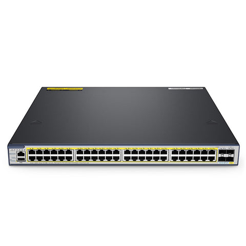 FS-S3410-48TS-P, 48-Port Gigabit Ethernet L2+ PoE+ Switch, 48 x PoE+ Ports @740W, with 2 x 10Gb SFP+ Uplinks and 2 x Combo SFP Ports, Stackable switch, Broadcom Chip