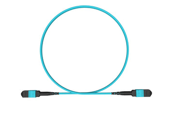 MPO female to MPO female fiber optic patch cord cable, 12 strands, Elite Low IL, OM3, 5m length, B polarity