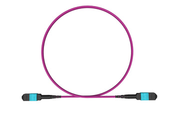 MPO female to MPO female fiber optic patch cord cable, 12 strands, Elite Low IL, OM4, 5m length, B polarity