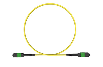 MPO female to MPO female fiber optic patch cord cable, 12 strands, Elite Low IL, SMF, 2m length, B polarity