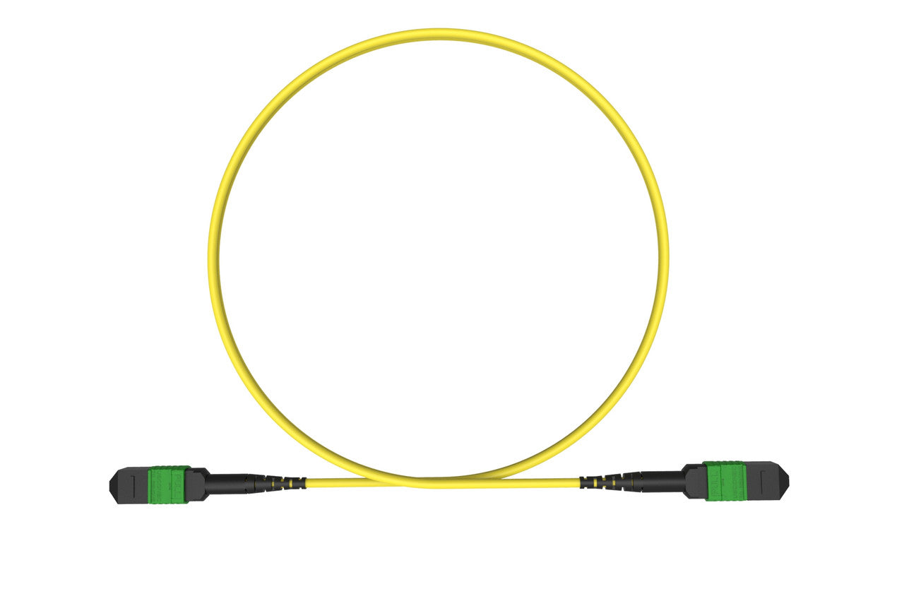 MPO female to MPO female fiber optic patch cord cable, 12 strands, Elite Low IL, SMF, 10m length, B polarity, per 10 meters