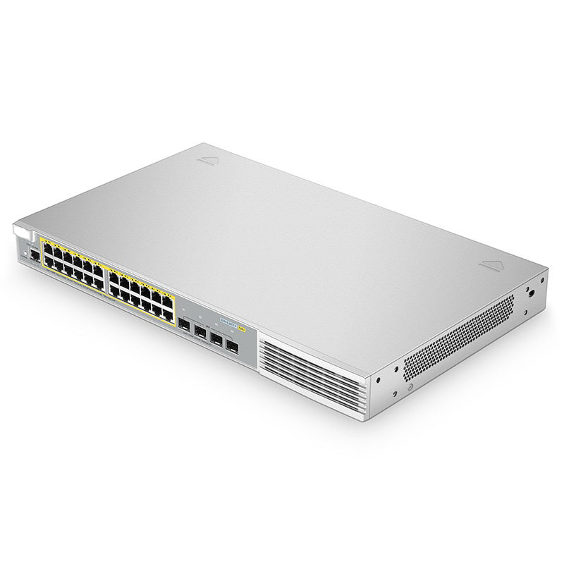 FS-S3410-24TF-P, 24-Port Ethernet L2+ PoE+ Switch, 24 x PoE+ Ports @370W, with 4 x 1Gb SFP Uplinks, Stackable Switch, Broadcom Chip