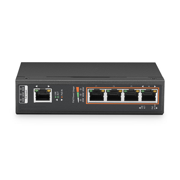 4-Ports 10/100/1000M Gigabit PoE+ Extender, 1x 802.3bt PoE++ Input to ...