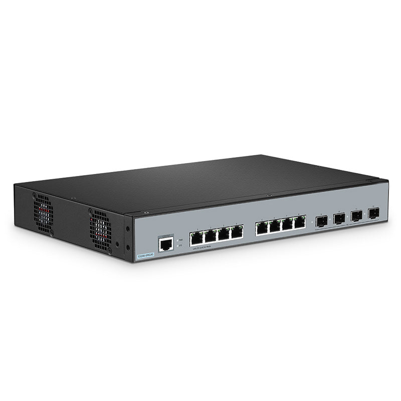 FS-S3200-8MG4S, 8-Port Ethernet L2+ Switch, 8 x 100M/1000M/2.5G Multi-Gigabit RJ45, with 4 x 10Gb SFP+ Uplinks