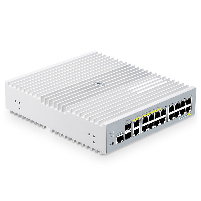 FS-S3100-16TMS-P, 16-Port Gigabit Ethernet L2+ PoE+ Switch, 8 x PoE+ Ports@125W, 2 x 5Gb RJ45, with 2 x 10Gb SFP+ Uplinks, Broadcom Chip