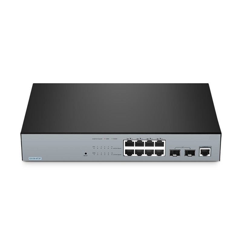 FS-S3150-8T2F, 8-Port Gigabit Ethernet L2+ Switch, 8 x Gigabit RJ45, with 2 x 1Gb SFP, Fanless