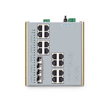 FS-IES3100-16TM, 16-Port Gigabit Ethernet L2 Managed Industrial Switch, 16 x 10/100/1000BASE-T, with 4 x 1/2.5Gb SFP, -40 to 85°C Operating Temperatur