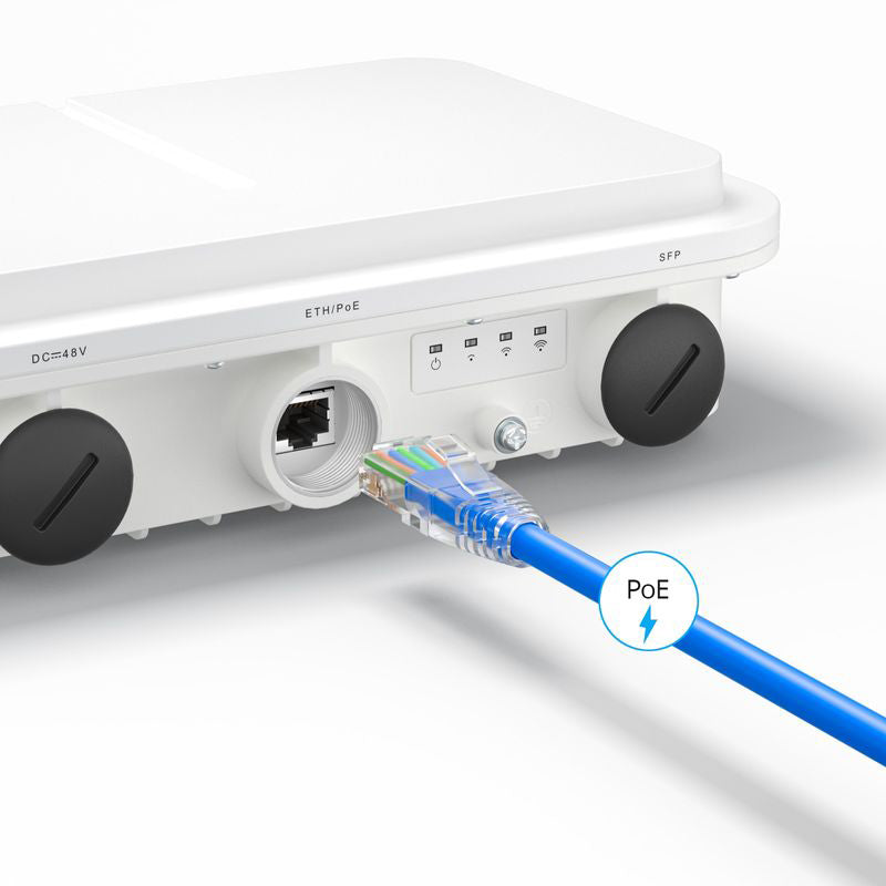 FS-AP-T565, Cloud Managed Wi-Fi 6 802.11ax 2400 Mbps Outdoor Access Point, Seamless Roaming & 2 x 2 MU-MIMO Dual Radios, Built-in Omni-Directional Antenna, Manageable via Airware, Controller or Standalone (Without PoE Injector)