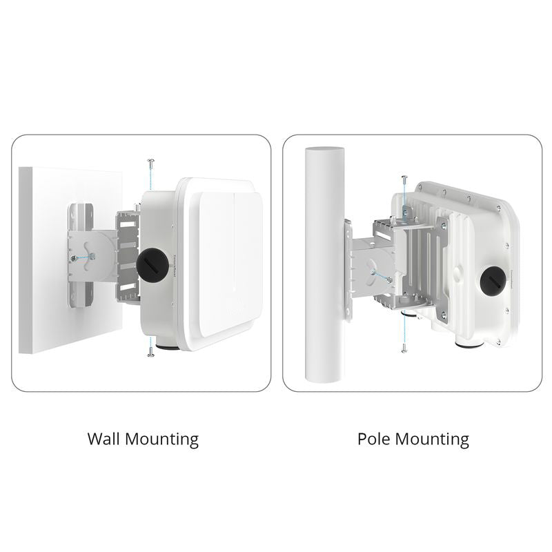 FS-AP-T567, Cloud Managed Wi-Fi 6 802.11ax 2400 Mbps Outdoor Access Point, Seamless Roaming & 2 x 2 MU-MIMO Dual Radios, Built-in Directional Antenna, Manageable via Airware, Controller or Standalone (Without PoE Injector)