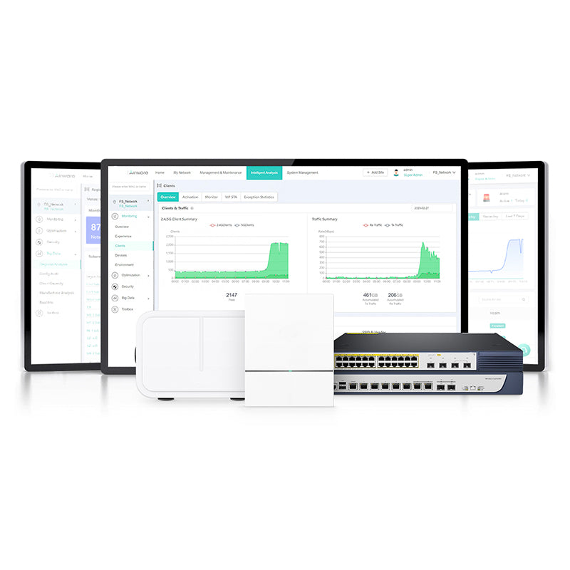 FS-AC-1004, 802.11ax Wireless LAN Controller with 5 Gigabit Ethernet Ports, Seamless Wi-Fi Roaming, Manage up to 64 Wi-Fi 6 APs
