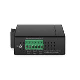 Industrial 1x 100M/1G/2.5G/5G/10GBase-T RJ45 to 1x 10GBase-X SFP+ Slot 10Gigabit Ethernet Media Converter