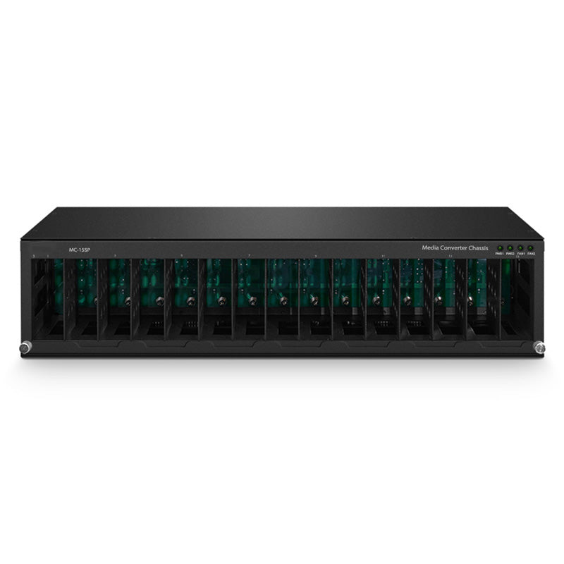 15 Slots Media Converter Chassis, 19'' Rack Mount, AC Power