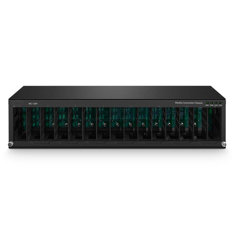 15 Slots Media Converter Chassis, 19'' Rack Mount, AC Power