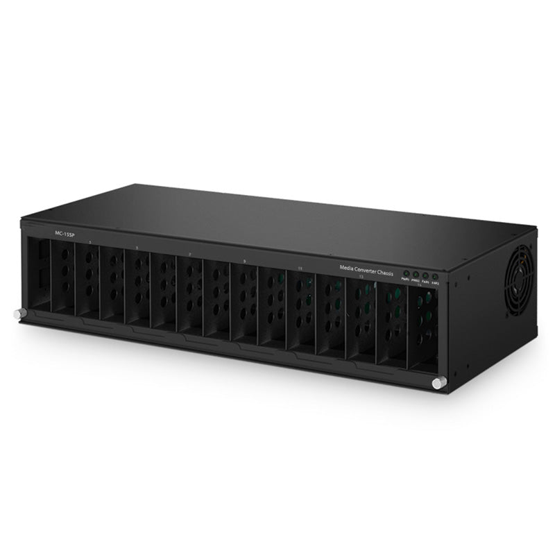 15 Slots Media Converter Chassis, 19'' Rack Mount, AC Power
