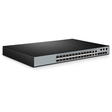 FS-S3900-24F4S, 20-Port Gigabit Ethernet L2+ Switch, 20 x 1Gb SFP, 4 x Gigabit RJ45/SFP Combo, with 4 x 10Gb SFP+ Uplinks, Stackable Switch, Broadcom Chip