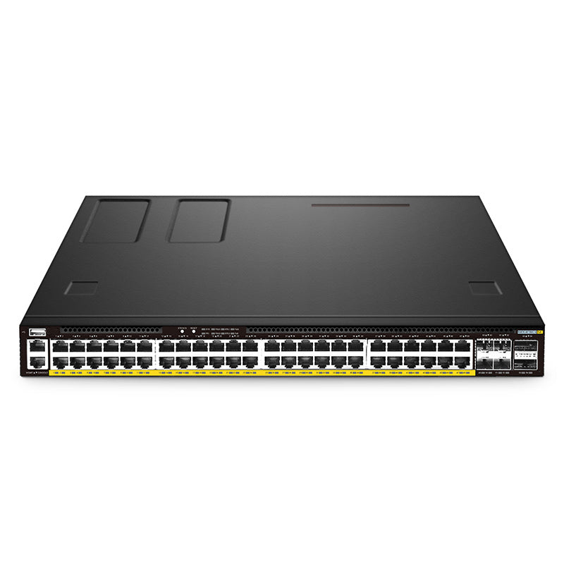 FS-S5870-48T6BC-U, 48-Port Ethernet L3 PoE++ Switch, 48 x PoE++ Ports @1560W, with 4 x 25Gb SFP28 and 2 x 100Gb QSFP28 Uplinks, PicOS®, Support EVPN-VXLAN&MLAG, Broadcom Chip