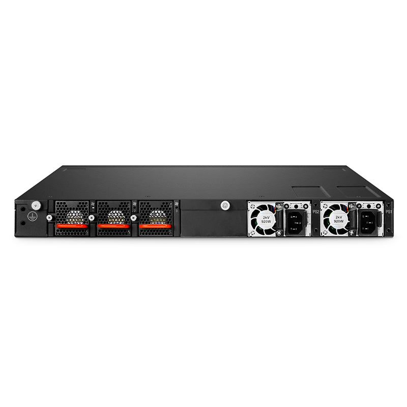 FS-S5870-48MX6BC-U, 48-Port Ethernet L3 PoE++ Bare Metal Switch, 36 x 2.5Gb PoE++ Ports, 12 x 10Gb PoE++ Ports @2100W, with 4 x 25Gb SFP28 and 2 x 100Gb FS-QSFP28 Uplinks, Redundant AC PSUs, C2P Airflow, Support MLAG, Broadcom TD3-X3 Chip