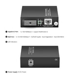 Managed 1x 10/100/1000Base-T RJ45 to 1x 100/1000Base-X Multimode SC Duplex 850nm 550m Gigabit Ethernet Media Converter, Slide-in Module, American Plug Standard