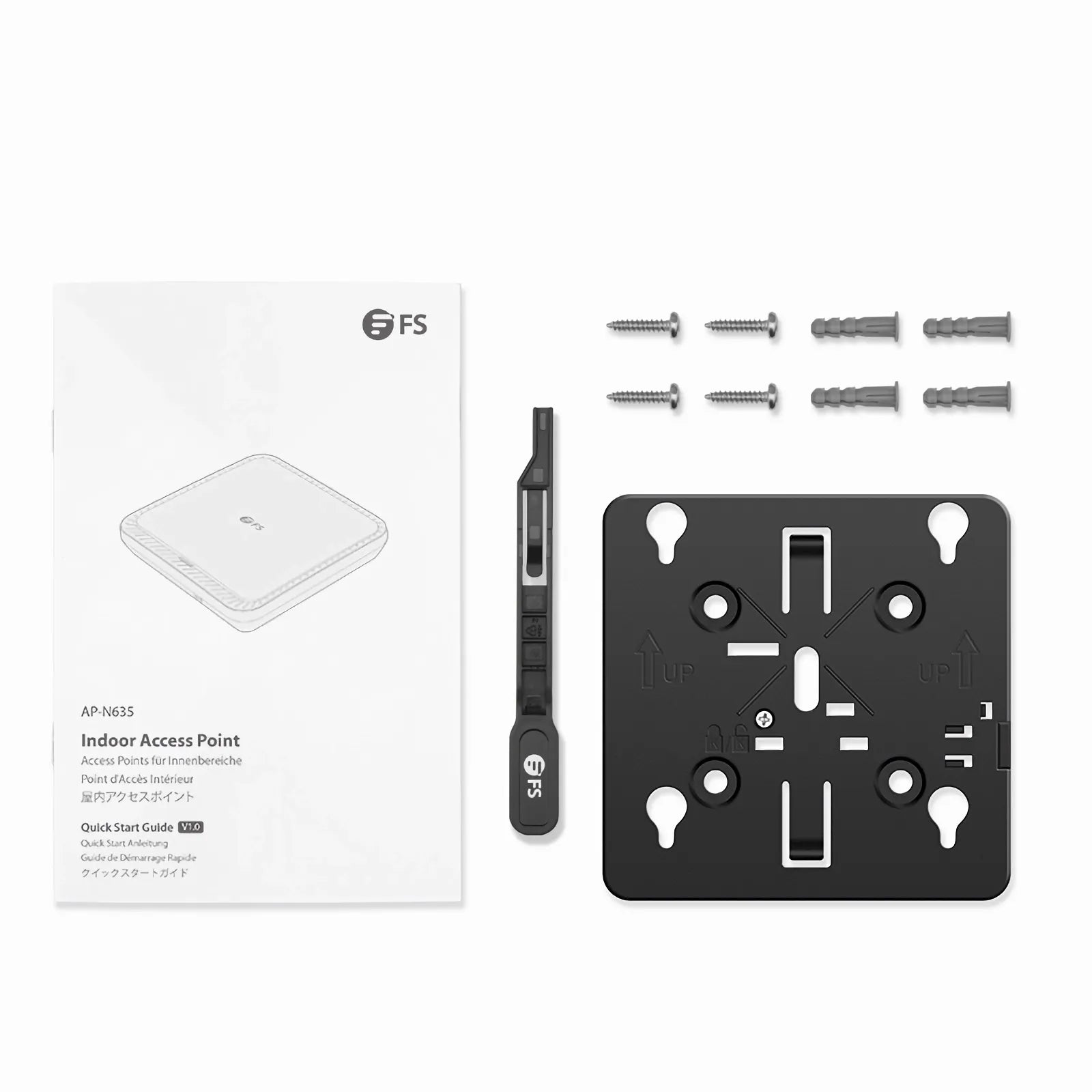 AP-N635, Wi-Fi 6E 802.11ax 7775 Mbps Indoor AP, Seamless Roaming & 4 × 4 MU-MIMO Three Radios, Manageable via Airware / Controller / Standalone (No PoE Injector)