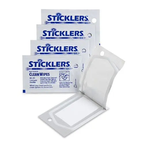 Sticklers MCC-FA1 CleanWipes Singles Outdoor Fiber Optic Wipes, 50Pk