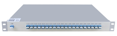 RB1-DWDM-AAWG-21 - DWDM AAWG passive mux/demux filter 40 channels, simplex, 100GHz spacing, ch21(1560.61nm) to ch60(1529.55nm), rack 19"