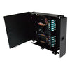 Wall Mount Enclosure 4 Panel Deluxe Loaded with 4 Duplex SC OM3 Plates Pigtails & Splice Trays Black