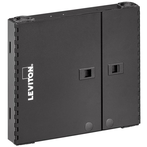 Leviton Small SDX Wall Mount Enclosure, Holds (2) SDX Adapter Plates, Unloaded, Black